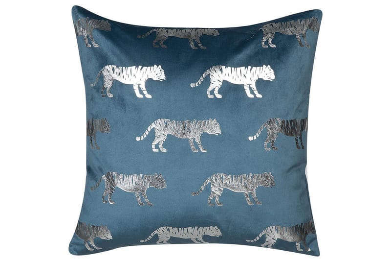 Pyntepuder Bluebell sæt á 2 Blå/Sølv - Blå/Sølv - Tekstiler - Pude & plaid - Udendørs puder