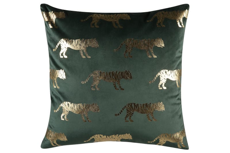 Pyntepuder Bluebell sæt á 2 Grøn/guld - Grøn/guld - Tekstiler - Pude & plaid - Udendørs puder