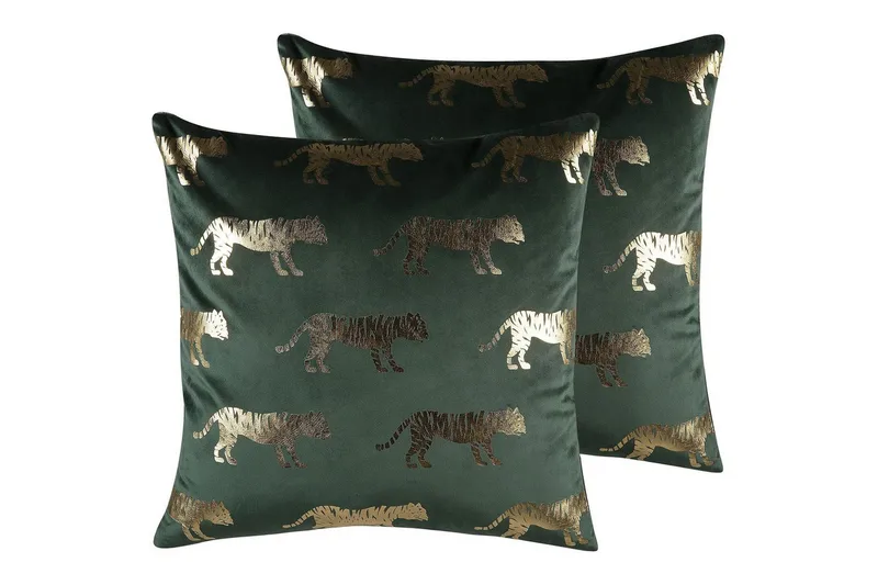 Pyntepuder Bluebell sæt á 2 Grøn/guld, Grøn/guld