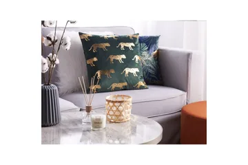Pyntepuder Bluebell sæt á 2 Grøn/guld - Grøn/guld - Tekstiler - Pude & plaid - Udendørs puder