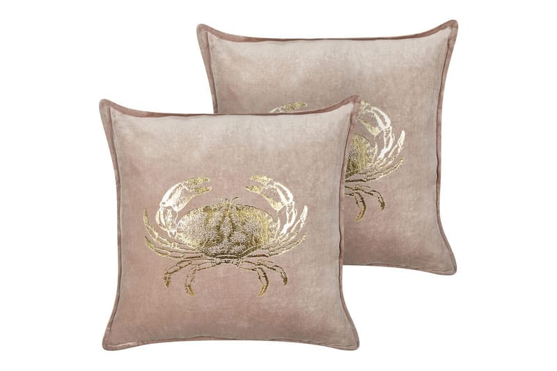 Pyntepuder Bossiella sæt á 2 Beige/guld - Beige/guld - Tekstiler - Pude & plaid - Udendørs puder