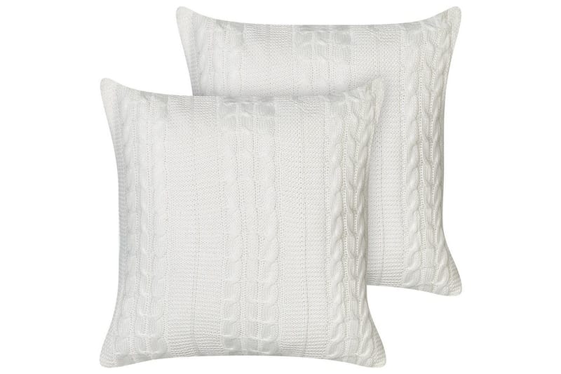 Pyntepuder Cadetia sæt á 2 Hvid - Hvid - Tekstiler - Pude & plaid - Udendørs puder