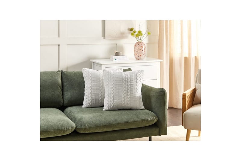 Pyntepuder Cadetia sæt á 2 Hvid - Hvid - Tekstiler - Pude & plaid - Udendørs puder