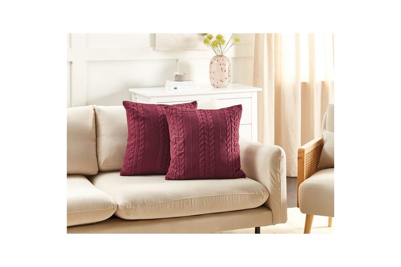 Pyntepuder Cadetia sæt á 2 Rød - Rød - Tekstiler - Pude & plaid - Udendørs puder