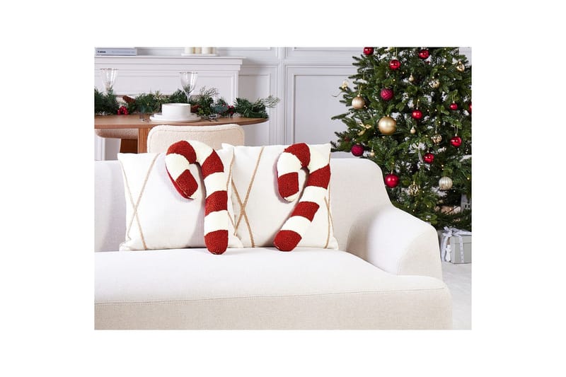Pyntepuder Candy Cane sæt á 2 - Tekstiler - Pude & plaid - Udendørs puder