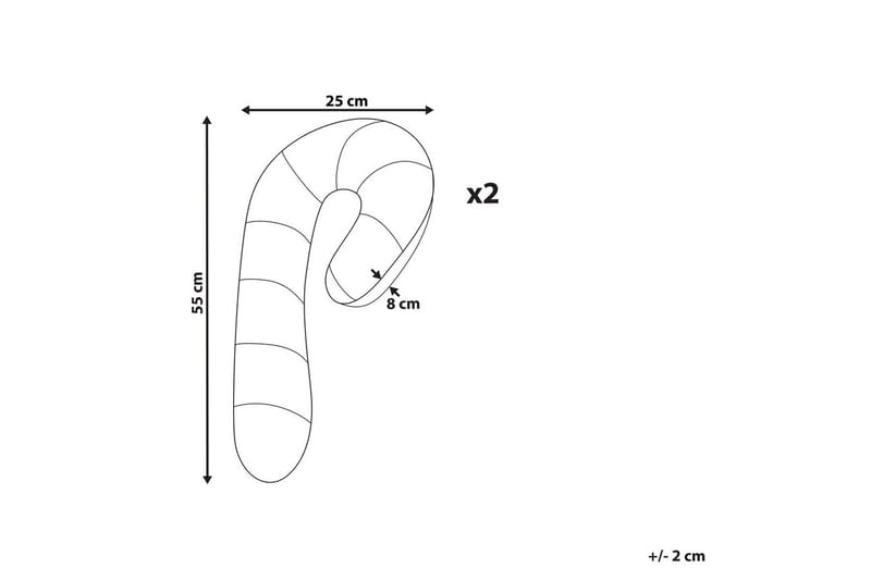 Pyntepuder Candy Cane sæt á 2 - Tekstiler - Pude & plaid - Udendørs puder