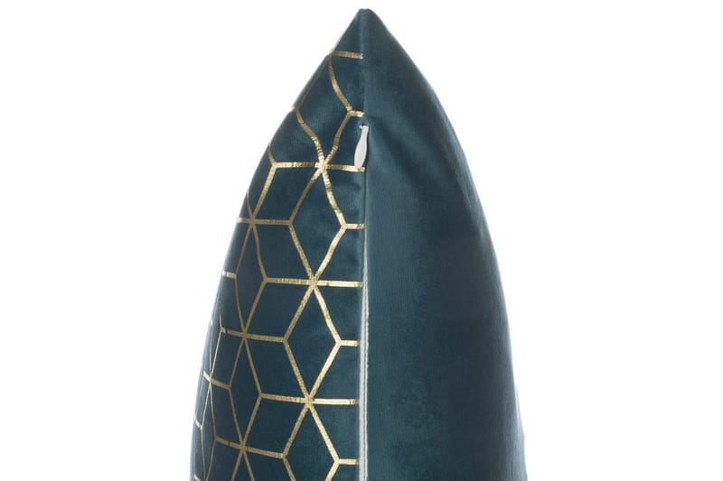 Pyntepuder Celosia sæt af 2 Blå/guld - Blå/guld - Tekstiler - Pude & plaid - Udendørs puder