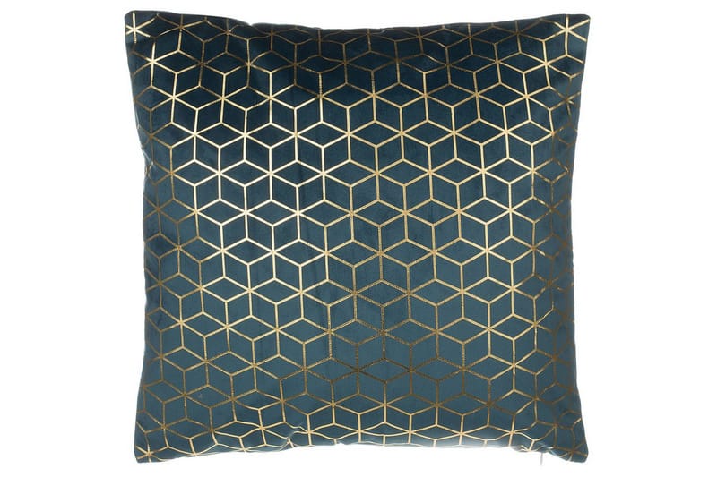 Pyntepuder Celosia sæt af 2 Blå/guld - Blå/guld - Tekstiler - Pude & plaid - Udendørs puder