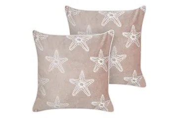 Pyntepuder Ceramium sæt af 2 Rosa/Hvid - Rosa/Hvid - Tekstiler - Pude & plaid - Pyntepuder & pudebetræk