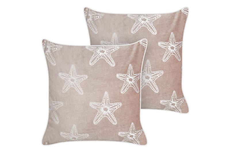 Pyntepuder Ceramium sæt af 2 Rosa/Hvid, Rosa/Hvid