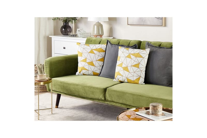 Pyntepuder Clarkia sæt af 2 Hvid/Guld/Gul - Hvid/Guld/Gul - Tekstiler - Pude & plaid - Udendørs puder