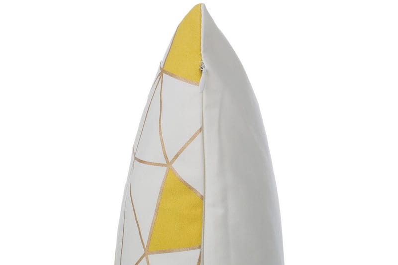 Pyntepuder Clarkia sæt af 2 Hvid/Guld/Gul - Hvid/Guld/Gul - Tekstiler - Pude & plaid - Udendørs puder