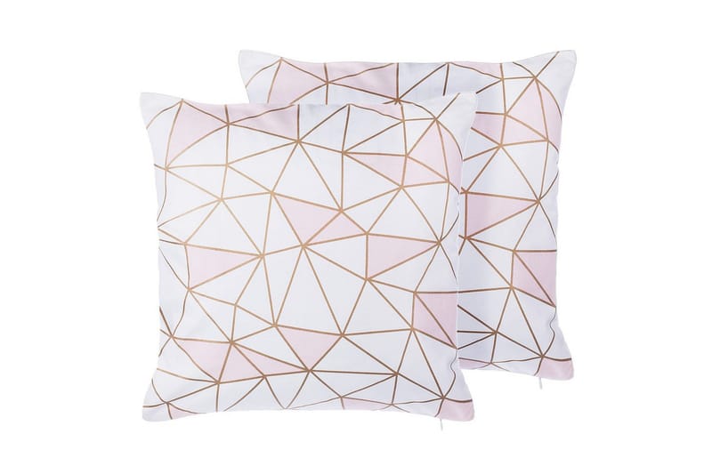 Pyntepuder Clarkia sæt af 2 Hvid/guld/rosa, Hvid/guld/rosa