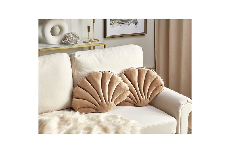 Pyntepuder Consolida sæt af 2 Beige - Beige - Tekstiler - Pude & plaid - Udendørs puder