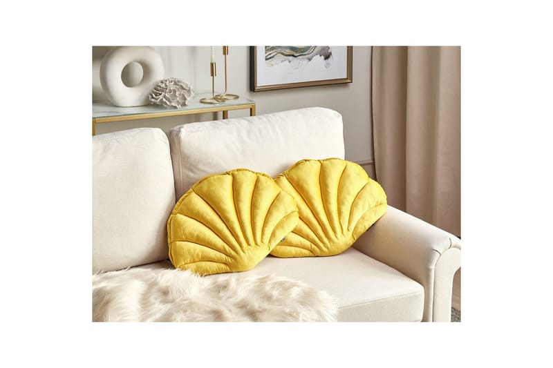 Pyntepuder Consolida sæt af 2 Gul - Gul - Tekstiler - Pude & plaid - Udendørs puder