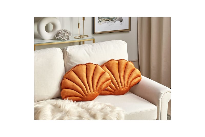 Pyntepuder Consolida sæt af 2 Orange - Orange - Tekstiler - Pude & plaid - Udendørs puder