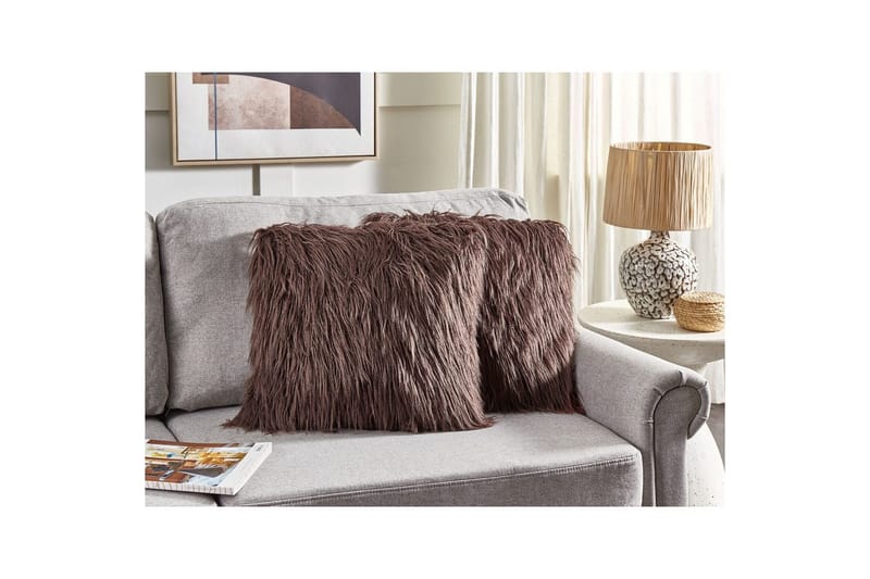 Pyntepuder Corokia sæt á 2 Brun - Brun - Tekstiler - Pude & plaid - Udendørs puder