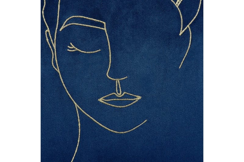 Pyntepuder Crocus sæt á 2 Blå/guld - Blå/guld - Tekstiler - Pude & plaid - Udendørs puder