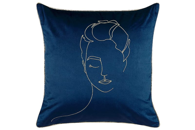 Pyntepuder Crocus sæt á 2 Blå/guld - Blå/guld - Tekstiler - Pude & plaid - Udendørs puder