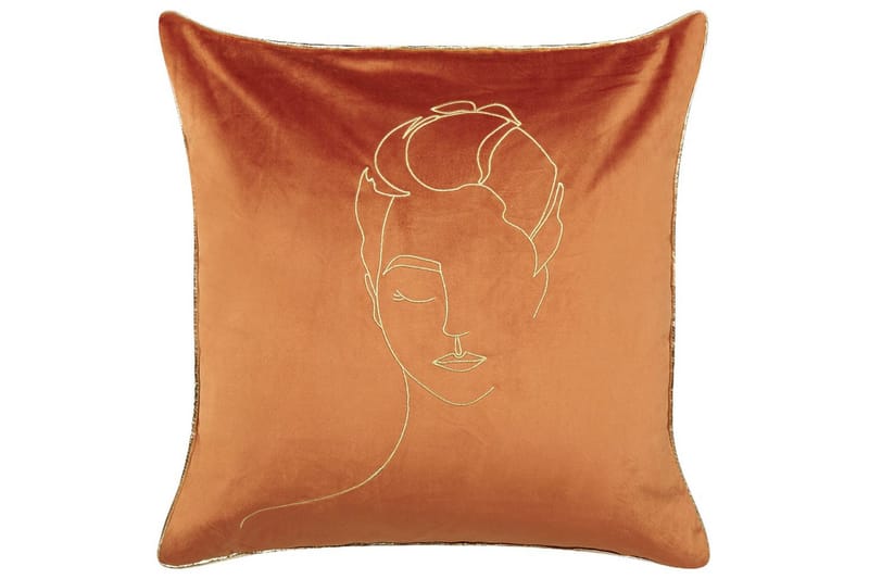 Pyntepuder Crocus sæt á 2 Orange/Guld - Orange/Guld - Tekstiler - Pude & plaid - Udendørs puder