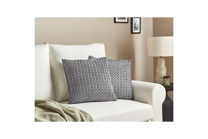 Pyntepuder Eclipta sæt af 2 Grå - Grå - Tekstiler - Pude & plaid - Udendørs puder