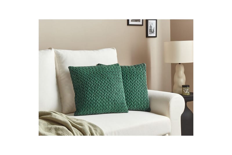 Pyntepuder Eclipta sæt af 2 Grøn - Grøn - Tekstiler - Pude & plaid - Udendørs puder