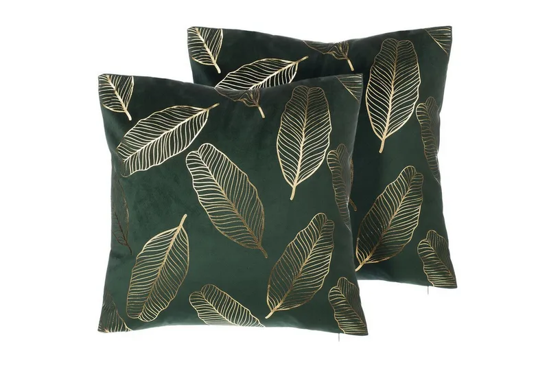 Pyntepuder Freesia sæt af 2 Grøn/guld, Grøn/guld