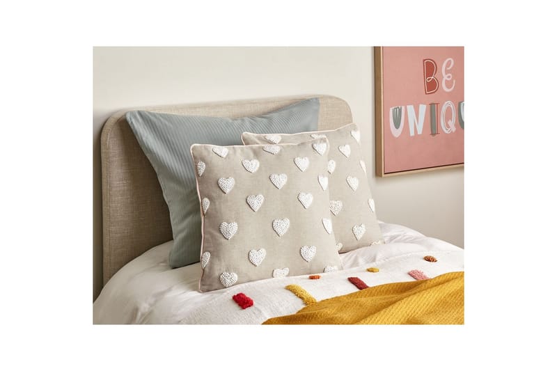 Pyntepuder Gazania sæt á 2 Beige/hvid, Firkantet - Beige/hvid, Firkantet - Tekstiler - Pude & plaid - Udendørs puder