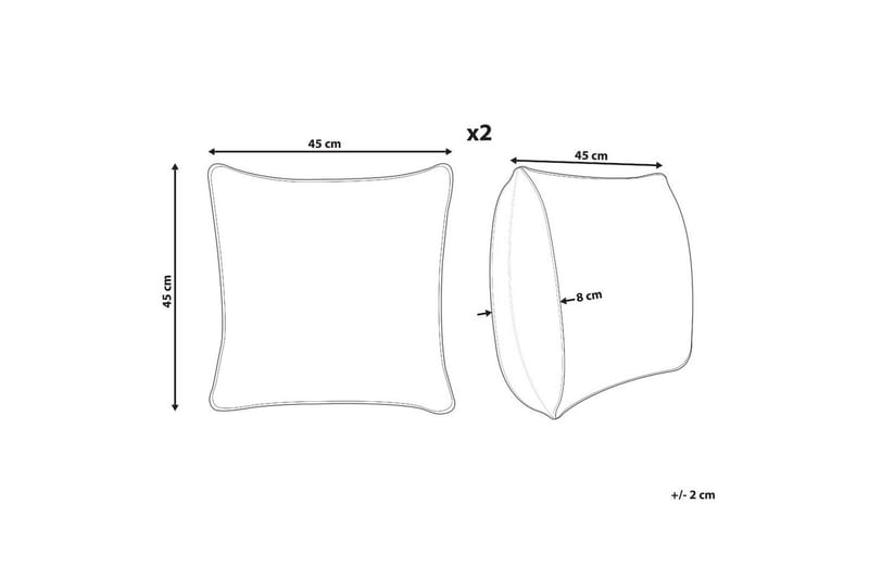 Pyntepuder Gazania sæt á 2 Grå/hvid, Firkantet - Grå/hvid, Firkantet - Tekstiler - Pude & plaid - Udendørs puder