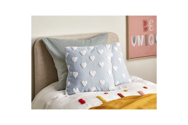 Pyntepuder Gazania sæt á 2 Grå/hvid, Firkantet - Grå/hvid, Firkantet - Tekstiler - Pude & plaid - Udendørs puder