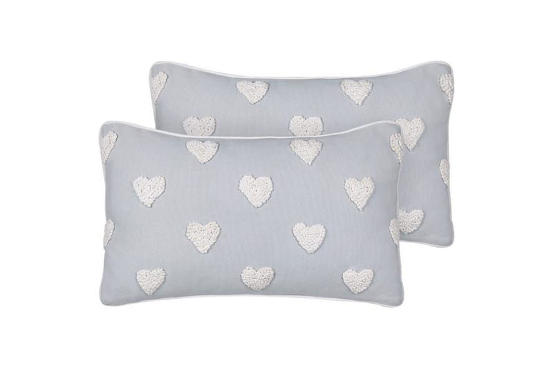 Pyntepuder Gazania sæt á 2 Grå/hvid, Rektangulær, Grå/hvid, Rektangulær