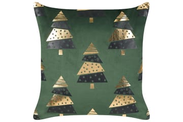 Pyntepuder Goldspruce sæt af 2 Grøn/guld/sort - Grøn/guld/sort - Tekstiler - Pude & plaid - Pyntepuder & pudebetræk