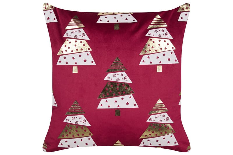 Pyntepuder Goldspruce sæt af 2 Rød/guld/hvid - Rød/guld/hvid - Tekstiler - Pude & plaid - Pyntepuder & pudebetræk