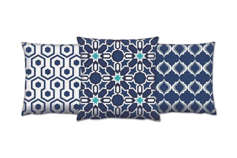 Gravel Pude 43x43 cm 3-pak, Multifarvet