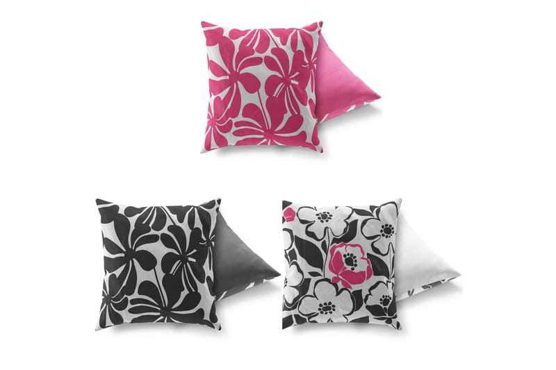 Gravel Pude 43x43 cm 3-pak - Multifarvet - Tekstiler - Pude & plaid - Pyntepuder & pudebetræk