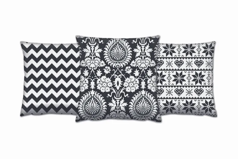 Gravel Pude 43x43 cm 3-pak, Multifarvet