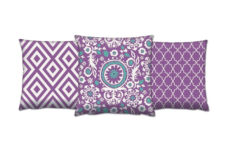 Gravel Pude 43x43 cm 3-pak, Multifarvet