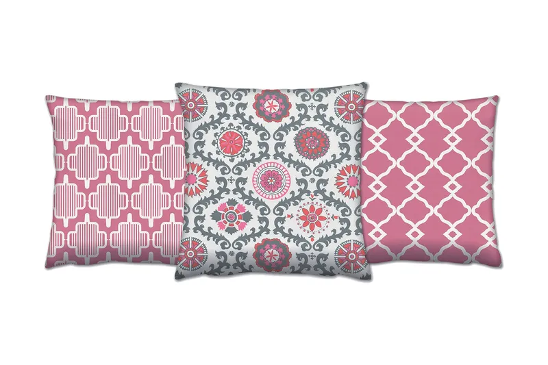 Gravel Pude 43x43 cm 3-pak, Multifarvet