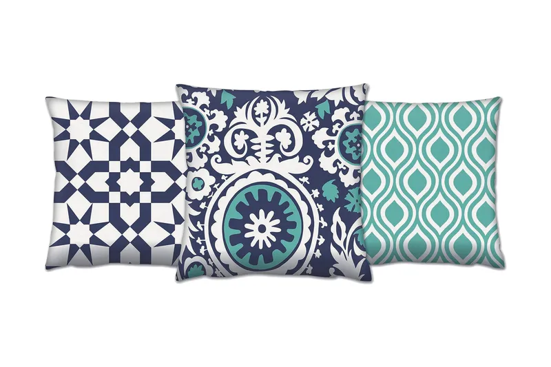 Gravel Pude 43x43 cm 3-pak, Multifarvet