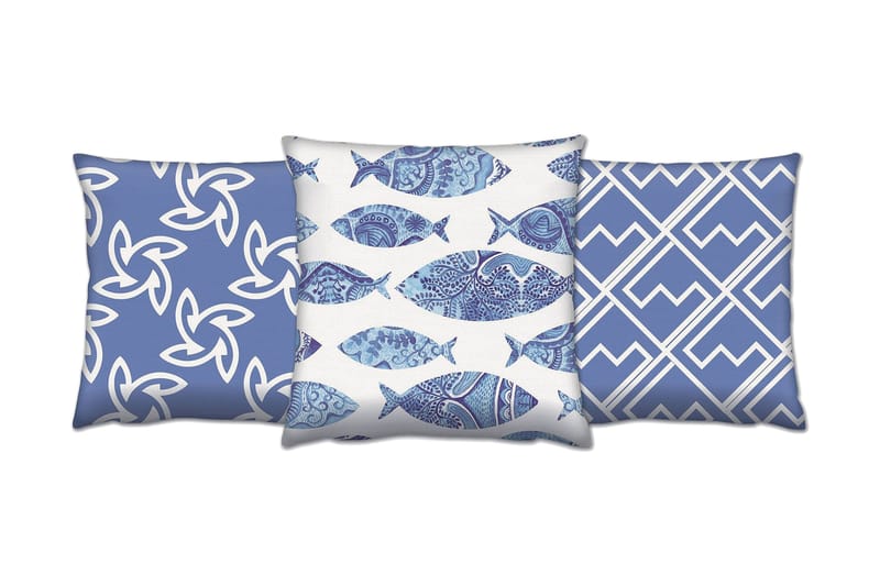 Gravel Pude 43x43 cm 3-pak, Multifarvet