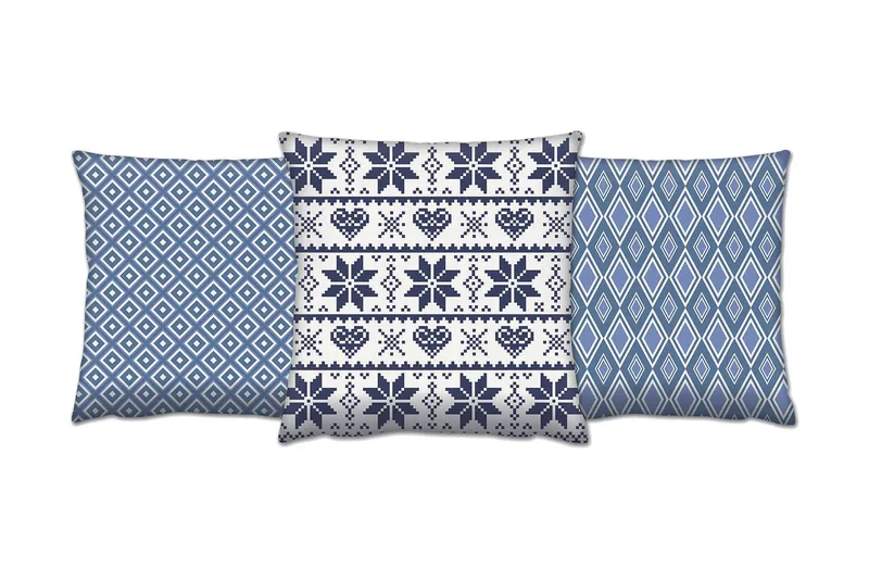 Gravel Pude 43x43 cm 3-pak, Multifarvet