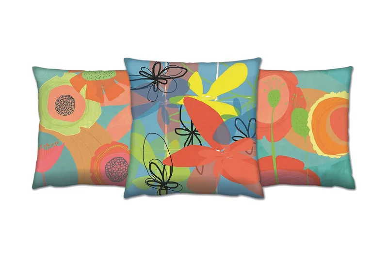 Gravel Pude 43x43 cm 3-pak, Multifarvet