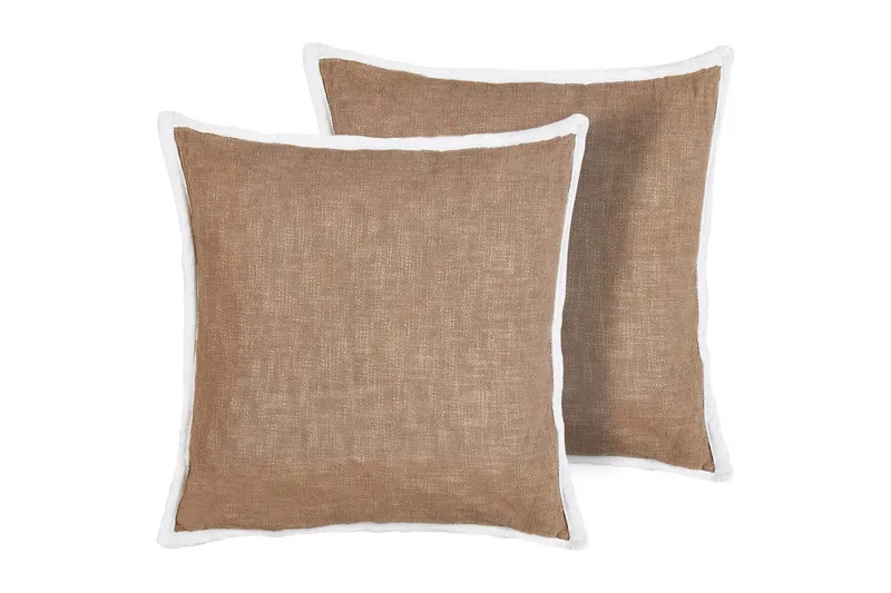 Pyntepuder Ianthe sæt af 2 Brun/Hvid, Brun/Hvid