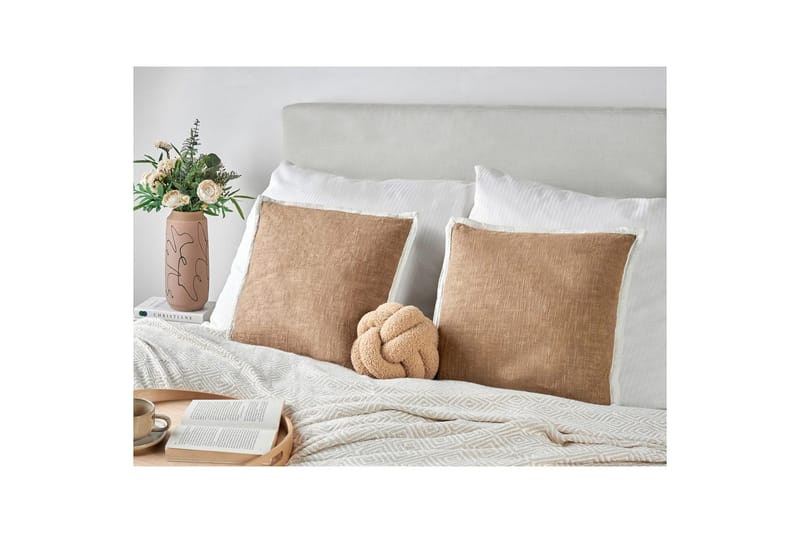Pyntepuder Ianthe sæt af 2 Brun/Hvid - Brun/Hvid - Tekstiler - Pude & plaid - Pyntepuder & pudebetræk