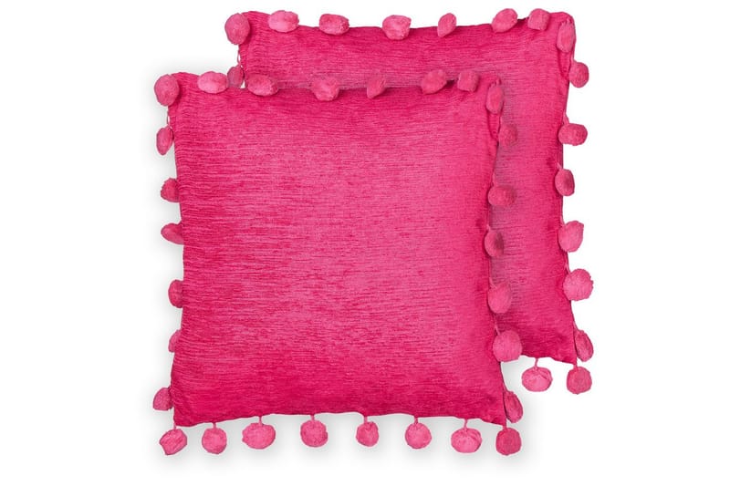 Pyntepuder Jasmine sæt á 2 Fuchsia - Fuchsia - Tekstiler - Pude & plaid - Udendørs puder