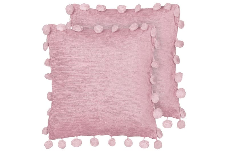 Pyntepuder Jasmine sæt á 2 Rosa - Rosa - Tekstiler - Pude & plaid - Udendørs puder