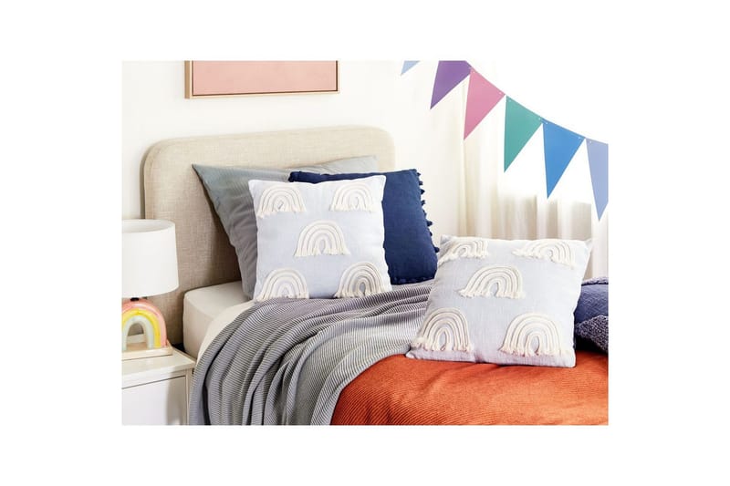 Pyntepuder Leea sæt af 2 Blå/Hvid - Blå/Hvid - Tekstiler - Pude & plaid - Udendørs puder