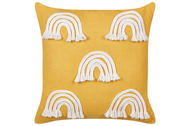 Pyntepuder Leea sæt af 2 Gul/Hvid - Gul/Hvid - Tekstiler - Pude & plaid - Udendørs puder