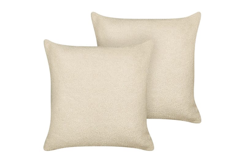 Pyntepuder Leuzea sæt med 2 Beige, 45x45 cm - Beige, 45x45 cm - Tekstiler - Pude & plaid - Udendørs puder