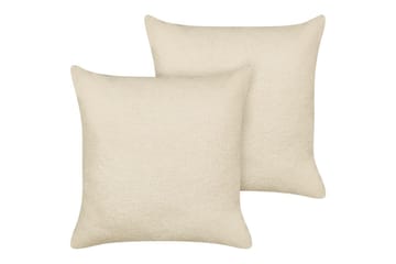 Pyntepuder Leuzea sæt med 2 Beige, 60x60 cm